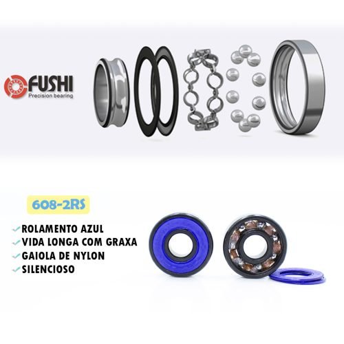 16 Rolamentos ABEC-9 Fushi - Anti Ferrugem - Azul - Imagem 4